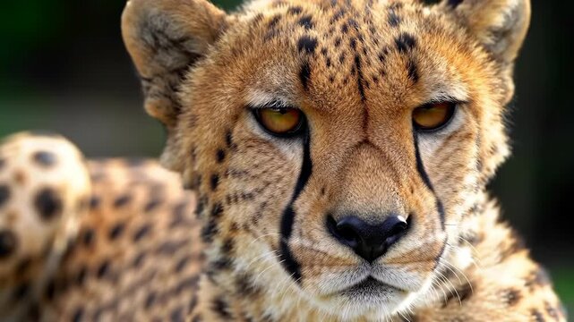 Up-Close Look Majestic Cheetah Face & Its Piercing Gaze