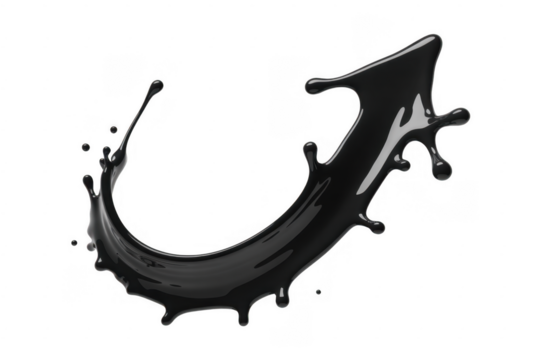 Liquid splash in the shape of an arrow dynamic isolated on a transparent background - Powered by Adobe