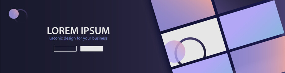 Minimalistic blue banner with business card templates. Web banner template for design.