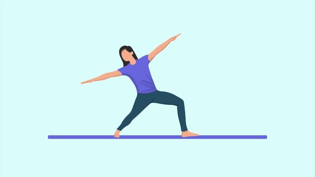 Animated video of goal physical activity of people doing yoga. Physical Activity concept. Full length animation illustration. High quality&nbsp;4k&nbsp;footage