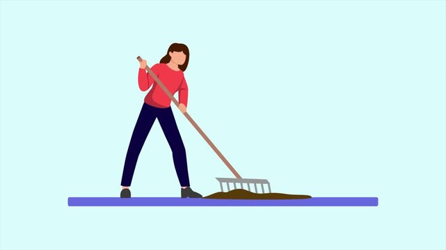 Animated video of goal women's physical activity lifting barbells. Physical Activity concept. Full length animation illustration. High quality&nbsp;4k&nbsp;footage