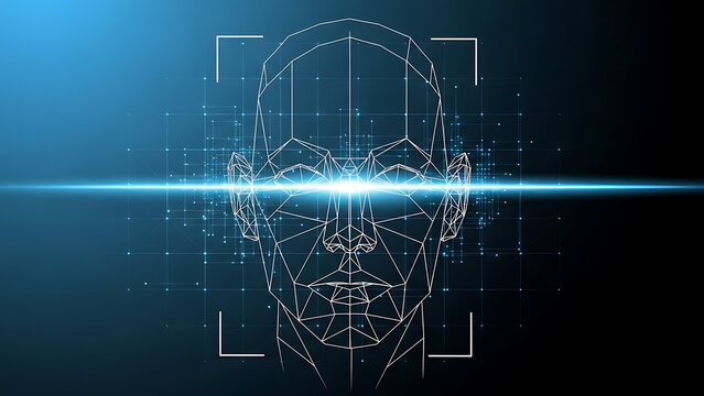 Digital Human Face Wireframe Scanning Technology.