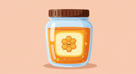 Honey jar with transparent background