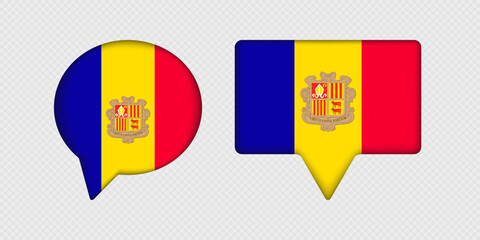 Flag of Andorra in speech bubble.
