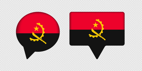 Flag of Angola in speech bubble.