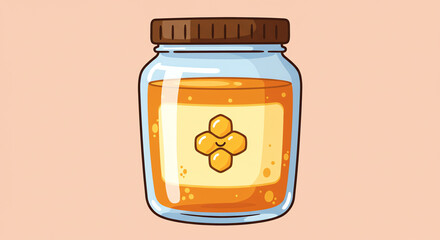 Honey jar with transparent background