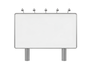 Blank billboard template isolated on transparent background
