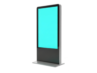 Digital signage display kiosk isolated on transparent background
