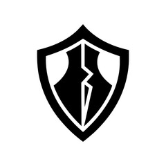 Mystical Shield Design Based On Enchanted Rune Shape With Arcane Energy Line Art Vector illustration