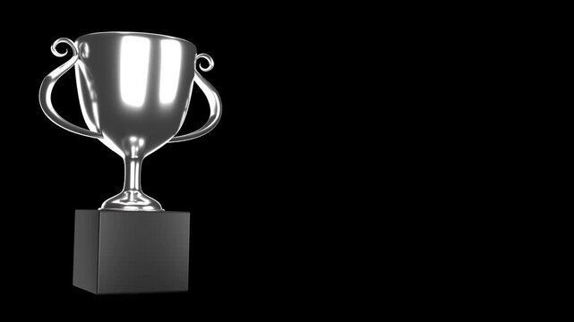 Silver trophy 2nd place award competition winner transparent background ideal for conveying achievement, success, and recognition in sports, business, or academic contexts.