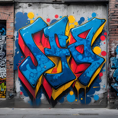 Graffiti street art and urban style wall writings