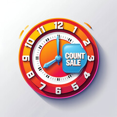 Last time offer countdown sale icon vector tag