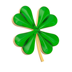 Clover on white background. Isolated 3D illustration