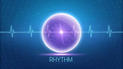 Abstract digital heartbeat waveform in outer space