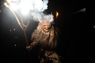 Krampus is a demonic being that accompanies the religious-folkloric figure. This tradition is linked to Christian mythology.