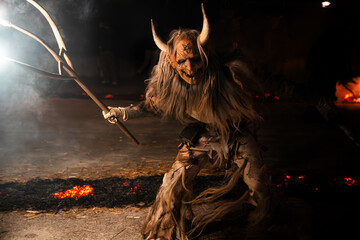 Krampus is a demonic being that accompanies the religious-folkloric figure. This tradition is linked to Christian mythology.