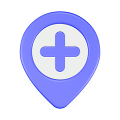 Obraz premium pin health icon 3d rendering blue