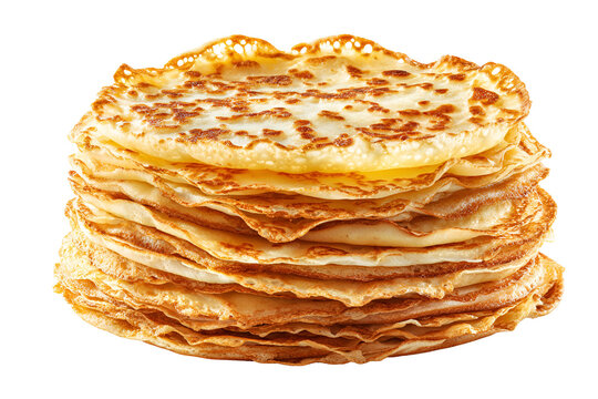 Stack of golden crepes