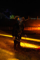 Krampus is a demonic being that accompanies the religious-folkloric figure. This tradition is linked to Christian mythology.
