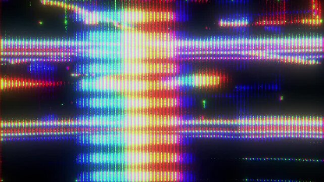 4K Vertical RGB Light Glitch Animation with Chromatic Distortion Pixel Noise Signal Errors and Digital Interference as Looping Interface Overlay Layer for UI HUD Systems Motion Graphics VFX