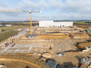 Neubau einer Lagerhalle mit Hochregallager