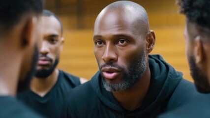 Motivational Coach Addressing Athletes