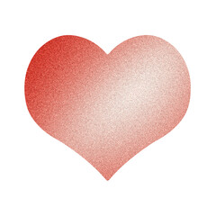 Red orange clipart PNG heart on transparent background, isolated grainy gradient design element