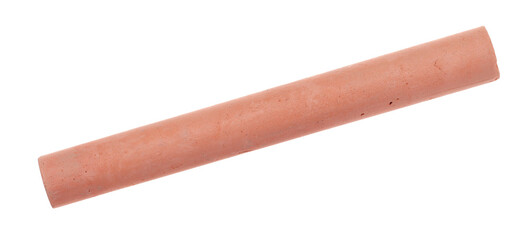 Red chalk isolated on white background, clipping path	