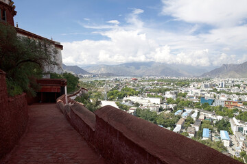 Lhasa cityscape view from the Potala Palace, Lhasa, Tibet, China