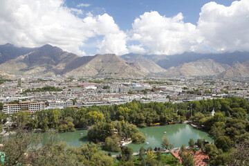 Lhasa cityscape view from the Potala Palace, Lhasa, Tibet, China