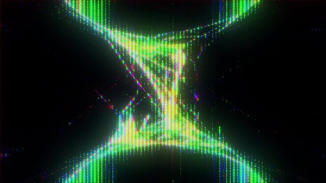 4K Futuristic Data Network Glitch Animation with Connected AI Strings Signal Errors Pixel Distortion and Digital Noise as Looping Interface Overlay Layer for UI HUD Systems Motion Graphics Compositing