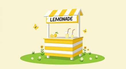 Lemonade stand with transparent background