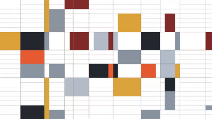 Abstract Colorful Grid Pattern with Geometric Blocks in Bright Studio Background