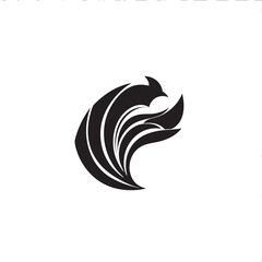 Obraz premium Stylized abstract graphic design featuring flowing black shapes against a white background