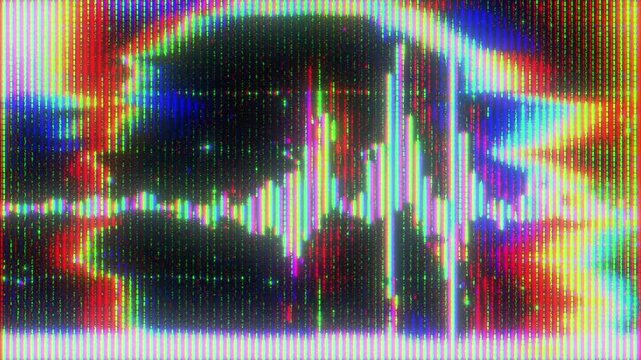 4K RGB Color Split Screen Glitch Animation with Chromatic Aberration Signal Distortion Pixel Noise and Digital Interference as Looping Interface Overlay Layer for UI Motion Systems Transition
