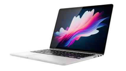 laptop with blue screen isolated on white