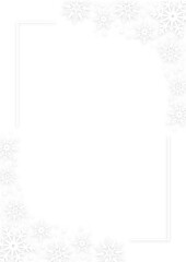 Winter white Snowflake Frame border Background