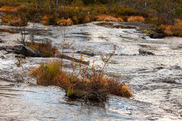 Autumn flood in Syrtveitsfossen, Norway, landscape