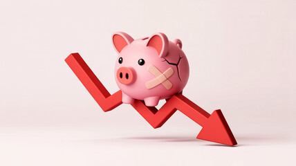 financial crisis, recession, budget loss concept