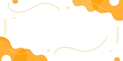 Modern abstract organic background with memphis style geometric shapes and orange tones vector.