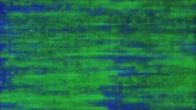 4K Green Blue Screen Glitch Noise Transition with Horizontal Data Distortion Signal Errors and Static Interference as Interface Overlay Layer for UI Motion Systems Compositing Loop LayerPro UIX