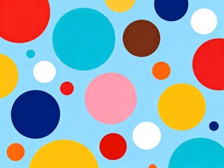 Colourful Geometric Circles on light Blue Background