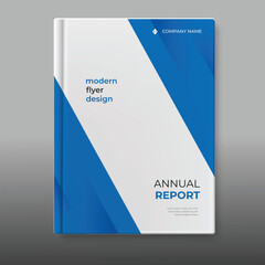 Modern business blue annual report cover book template flyer design
