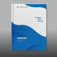 Modern business blue annual report cover book template flyer design