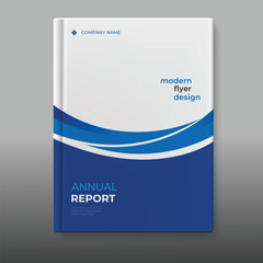 Modern business blue annual report cover book template flyer design