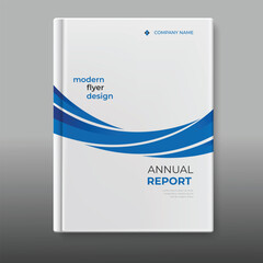 Modern business blue annual report cover book template flyer design