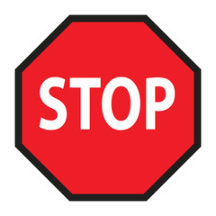 Stop Sign Vector Art Illustration