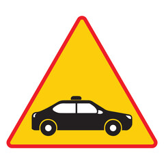 Taxi sign. Places intended for stopping and parking taxis at train stations, airports, shopping centers and other places where passengers can use taxi services