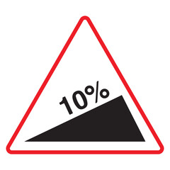 Warning Steep Downhill Sign royalty Victor Illustration