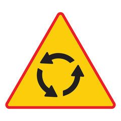 Warning traffic signs roundabout vector Illustration